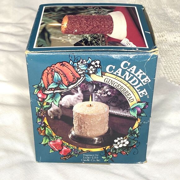Vintage Lumi-Lite GINGERBREAD CAKE Pillar Candle 1997 NIB Christmas Holiday - Picture 4 of 5